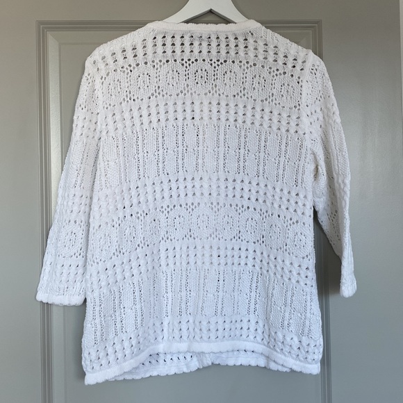 Women’s Christopher & Banks 3/4 Sleeve Crochet Sweater - Picture 2 of 5